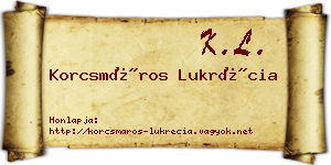 Korcsmáros Lukrécia névjegykártya